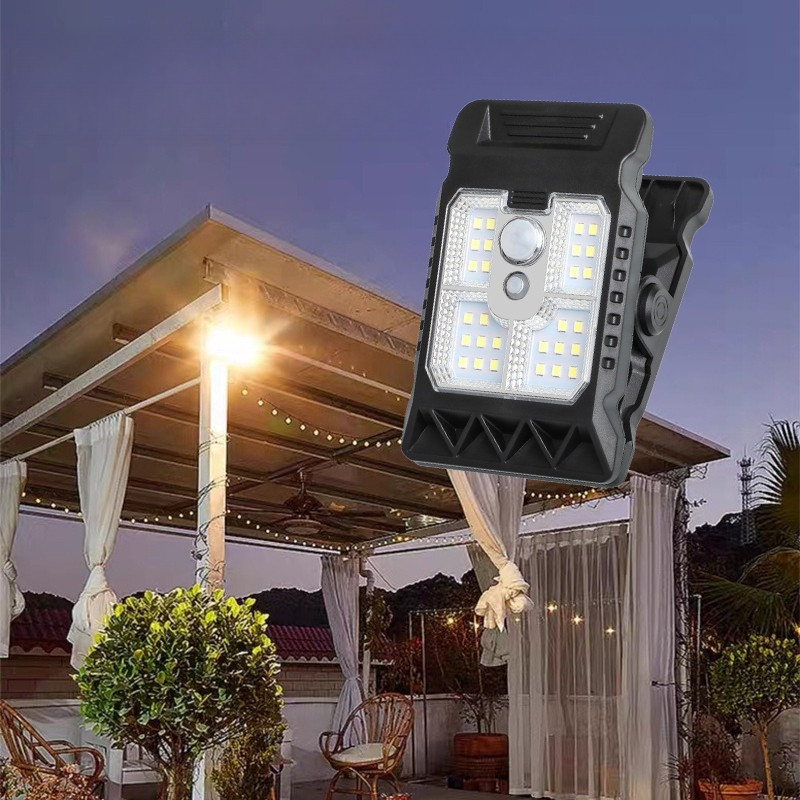 Đèn Kẹp Năng Lượng Mặt Trời Cảm Biến Chuyển Động, Đèn Led 3 Chế Độ Siêu Sáng Pin Trâu, Chống Nước IP65