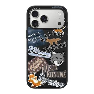 CASECASE X Maison Kitsune Fox Sticker Case White Camera Ring Edition Matte Đen Cứng Hút Từ Tính Tác Động Dành Cho Apple IPhone 13 14 15 16 17 Pro Max Air Plus Có Hộp