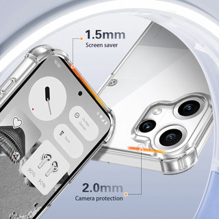 Không có gì CMF Điện thoại 1 / 2 Pro 5G Ốp lưng cứng pha lê trong suốt chống rơi 4 chiếc Vỏ mỏng chống sốc