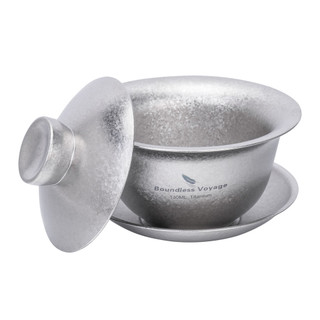 Boundless Voyage Titanium Double-Walled Teacup Gaiwan Kung Fu Teaser Siêu Nhẹ Cắm Trại Du Lịch Trà Dịch Vụ Cốc Ti3144D