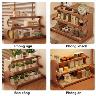Kệ Đựng Ly Cốc Chất Liệu Gỗ Đan Mây Cao Cấp, Giá Đựng Đồ Để Bàn Decor Trang Trí Bàn Làm Việc