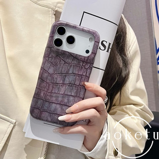 Ốp Điện Thoại Da Cá Sấu Kim Loại Retro Thích Hợp Cho iPhone 13 14 15 16 17 Pro Max Da Sang Trọng Bao Gồm Tất Cả Chống Rơi Bìa Cứng