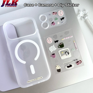 [JLK] Diy Sticker Matte Magnet Case Nâng cấp tức thì 17Pro / Pro Max cho iPhone 17 Air 16 15 14 13 Pro Max Vỏ bảo vệ ống kính máy ảnh có thể tháo rời