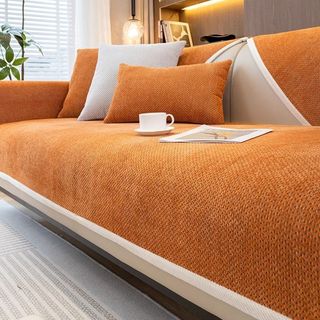 Hàng sẵn có Vận chuyển nhanh 110 * 280cm Màu xám đậm Thu đông Tenpi Sofa Đệm bốn mùa Đệm chống trượt đa năng Vỏ bọc tựa lưng Vỏ vải 2025 Phong cách mới Cảm giác cao cấp 01