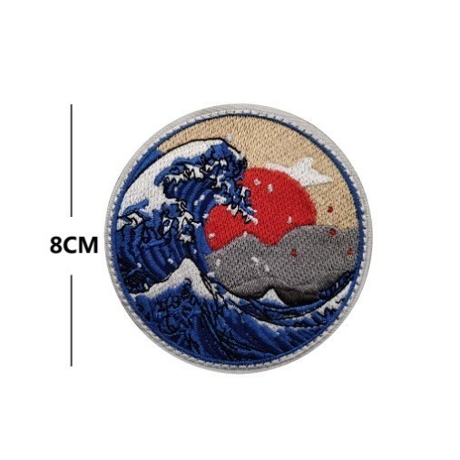 Patch_velcro mặt trời mọc dán quần áo_ba lô túi xách _retro