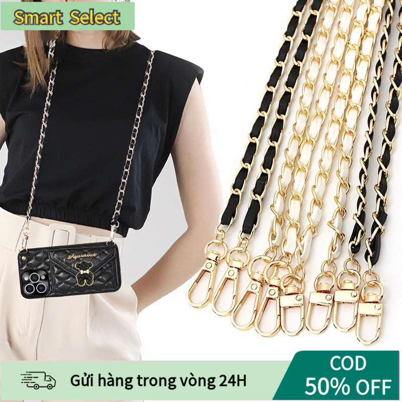 【COD】Dây xích túi xách kim loại mạ vàng chống xỉn màu, đi kèm móc khóa chắc chắn, phù hợp thay thế cho túi xách nữ.