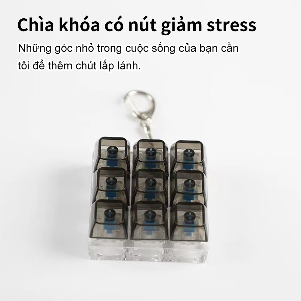 Fidget Toy kèm bàn phím - Móc khóa có nút đèn LED, Đồ chơi chống căng thẳng cho người lớn giải tỏa căng thẳng