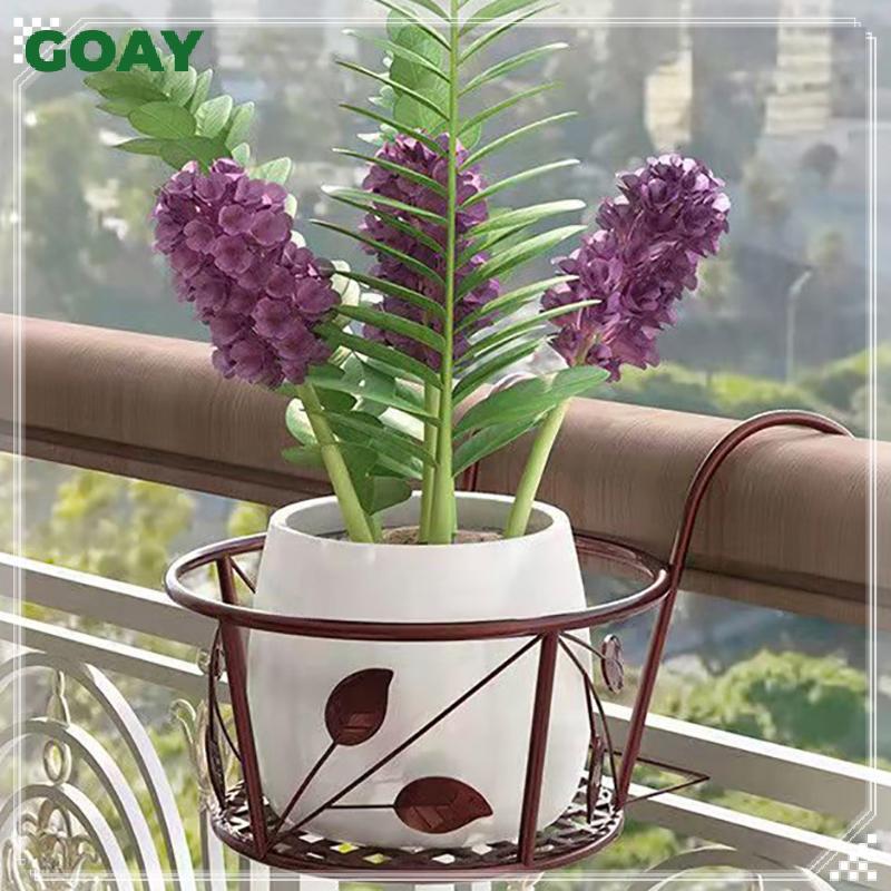 GOAY Giỏ Treo Ngoài Trời Thực Vật Sắt Ras Hàng Rào Ban Công Chậu Hoa Tròn Treo Cây Giá Đỡ Trang Trí Sân Vườn VN