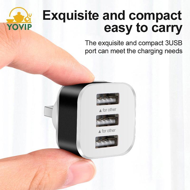 Bộ mở rộng sạc USB ô tô YOVIP 2.0 Bộ chia USB mở rộng 3 cổng có đèn báo cắm và chạy 3 trong 1 cho điện thoại thông minh Hub VN