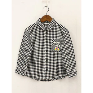 Châu Âu Mỹ Đơn Bé Trai Mùa Xuân Mùa Hè Phong Cách Trẻ Em Quần Áo Cotton Nguyên Chất Lưng Hoạt Hình Kẻ Sọc Nhỏ Dài Tay Phù Hợp Với Áo Sơ Mi Đẹp Trai