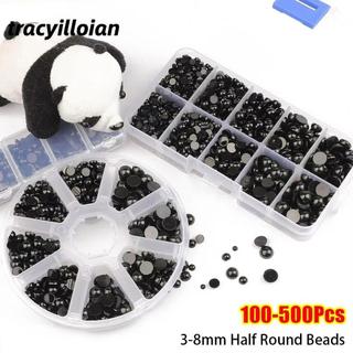 TRACEILLOIAN Hạt Mắt Nhựa Bền Màu Đen từ 3 đến 8 mm - Perfect cho DIY Gấu Bông và Búp Bê
