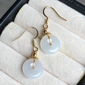 Bông tai trắng đơn giản cổ điển tự nhiên