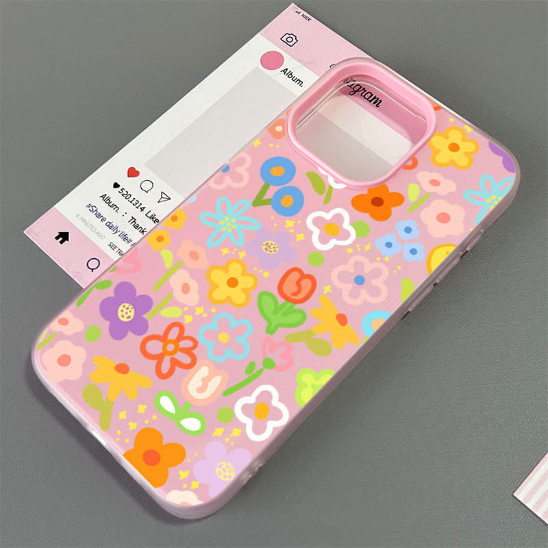 Ốp lưng Iphone hoa màu vàng cho iPhone 16 15 14 13 12 11 pro max plus 7 xr xs plus
