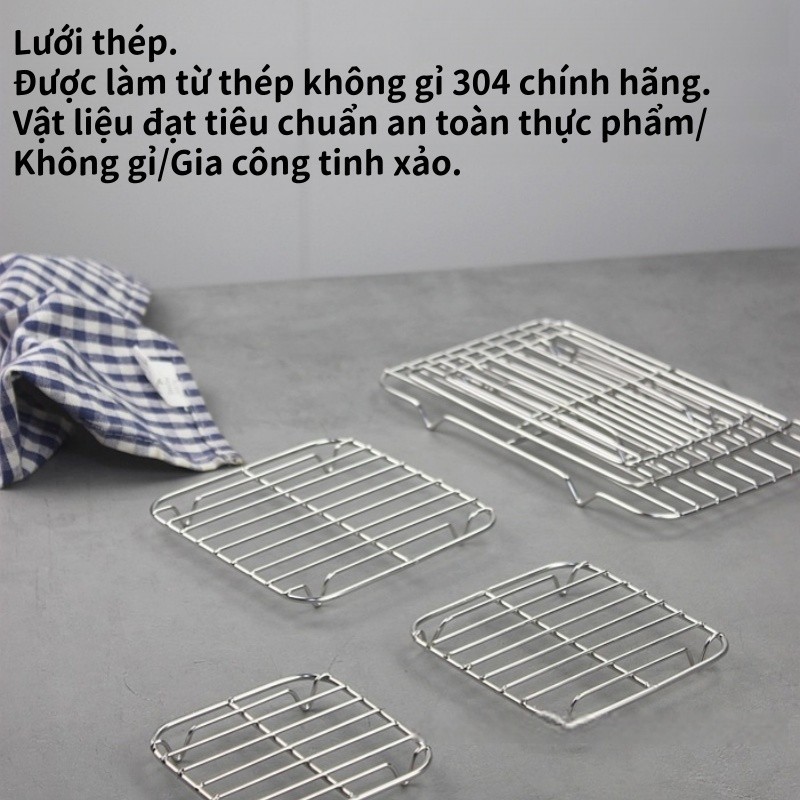 Vỉ nướng cho nồi chiên không dầu, chất liệu 304, dùng được cho lò nướng và nồi chiên không dầu, không gỉ
