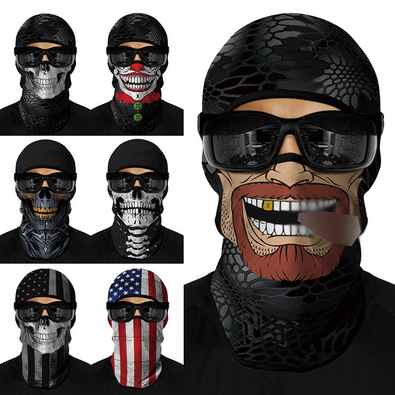 Mặt nạ chống gió kiểu mũ trùm đầu SKULL Balaclava, phù hợp cho thể thao ngoài trời