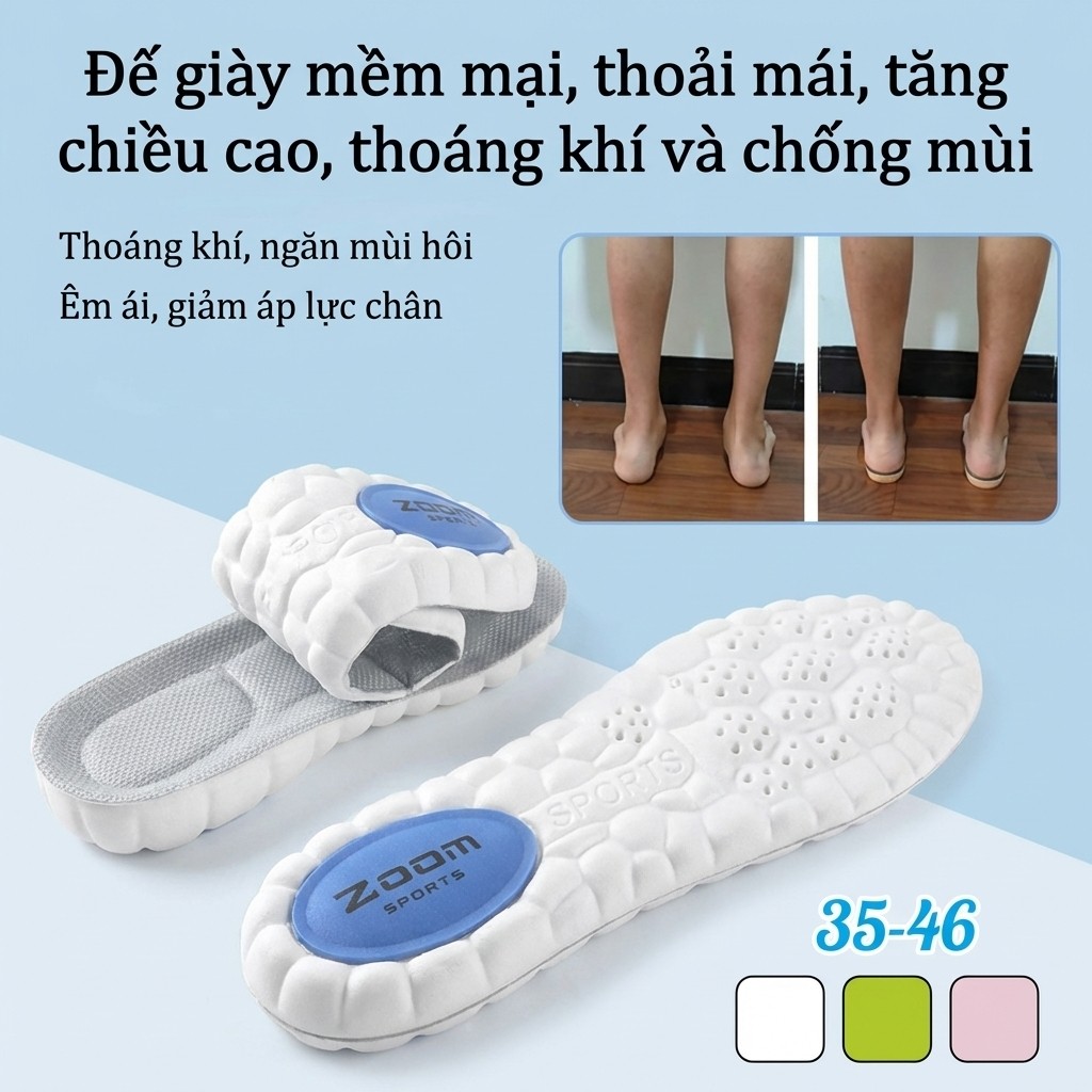 🔥Giá sốc🔥Đế giày thể thao, đế giày hấp thụ sốc, thấm mồ hôi và thoáng khí, đế giày chống mùi và siêu mềm, đế giày dày và chống trượt/Đế giày tăng chiều cao mềm mại / đế giày thể thao chống mùi và thấm mồ hôi