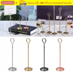 Kẹp ảnh CORALTIDE, Kẹp ghi chú trang trí máy tính để bàn dành cho sinh viên, Thẻ ghi nhớ bằng thép không gỉ chất lượng cao Bưu thiếp Kẹp ảnh Giá đỡ thẻ tròn Đồ dùng dự tiệc