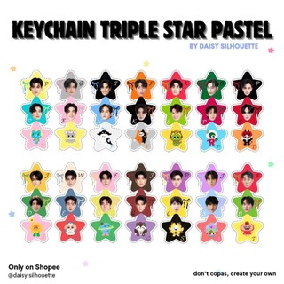 GMMTV PASTEL STAR TRIPLE KEYCHAIN || GMMTV ACTOR || MASCOT GMMTV ACRYLIC KEYCHAIN || HANDPHONE HANGING || AESTHETIC