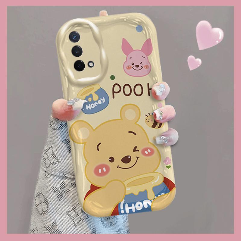 Ốp Silicon Hoạt Hình Cho OPPO A74 A95 F19 F19S Reno 6 Lite 4G Bảo Vệ 3D TPU Mềm Winnie the Pooh Vỏ Điện Thoại Chống Sốc