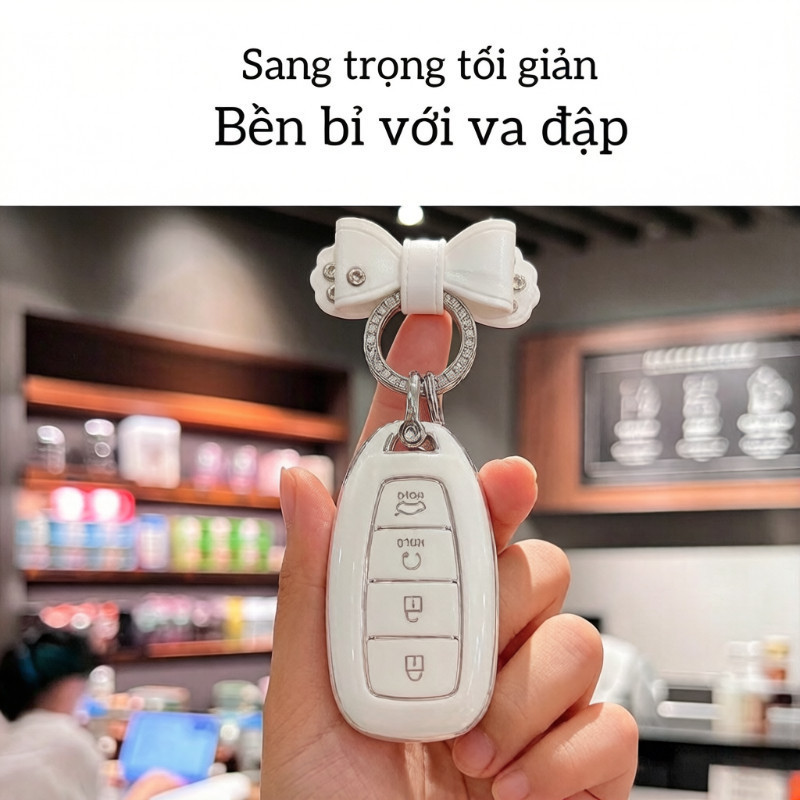 Ốp Chìa Khóa TPU Cao Cấp Cho Xe Accent 2022-2026, Elantra 2021-2026 - Chống Trầy, Bảo Vệ Smart Key