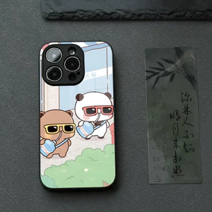 BK-2 BUBU DUDU Vỏ Điện Thoại Hoạt Hình Cho IPhone 17 16 14 Pro 15 13 12 Max 11 XR XS 6 Air 7 8 6s X Luxury Glass Cove