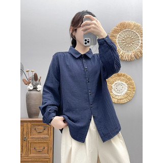 Nữ Áo Sơ Mi Tay Dài Nút Lên, 100% Cotton Chắc Chắn, Size S-M-L