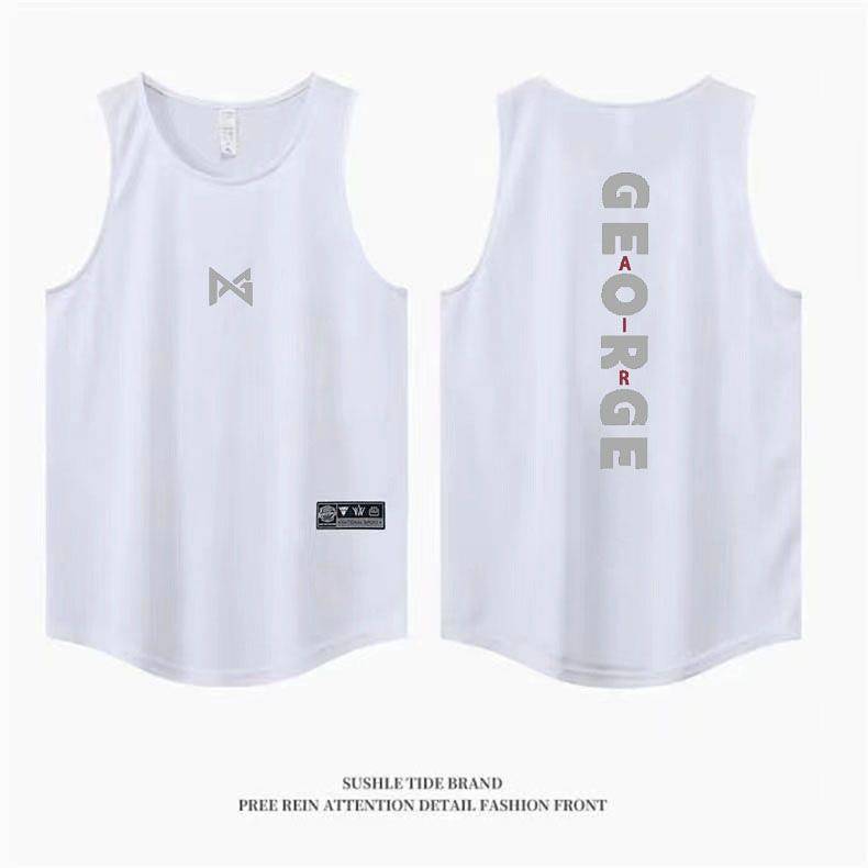 Sports Vest Basketball Clothes T-shirt Men's Summer Basketball Training Wear Sports Running Sleeveless round Neck Shirt LHCw