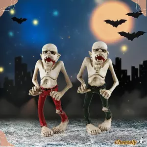 Bộ xương Halloween CHEESELY, Trang trí cảnh ngộ của xác ướp Ghoul, Trang trí ma cà rồng bằng nhựa phù thủy