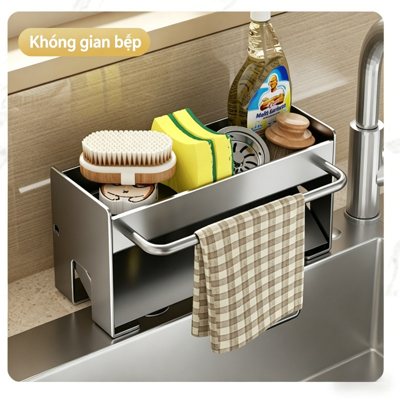 Kệ để đồ Rửa Chén,khay Nghiêng 45 độ,thoát Nước Tự động, Kệ để đồ đa Năng, Chất Liệu Thép Carbon Cao Cấp