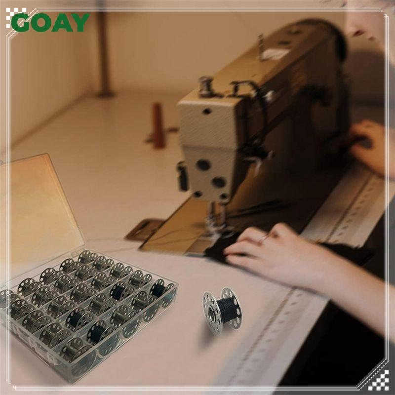 GOAY 25 Chiếc Máy May Nhựa Bobbins Ống Thay Thế Có Hộp Trong Suốt Cho Máy May Gia Đình DIY Quần Áo Thủ Công Dự Án VN