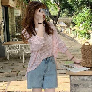 Áo thun dài tay chống tia cực tím Ice Silk, dáng rộng phong cách Hàn Quốc, thoáng mát cho mùa hè
