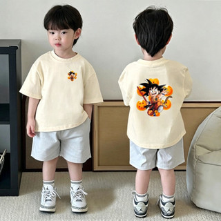 (Từ 1-12 tuổi) Áo thun ngắn tay trẻ em in hình hoạt hình Dragon Ball, áo cổ tròn cho bé trai.
