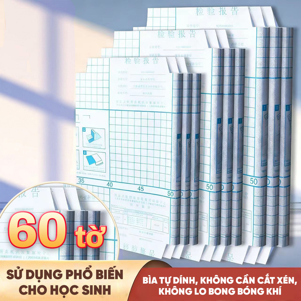 Decal Dán Bìa Sách Thông Minh - Bọc Vở Trong Suốt Tự Dính Không Cần Băng Keo, Chống Trầy Xước, Chống Nước Cho Học Sinh