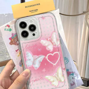 Ốp lưng iPhone hình bướm hồng IP 7/8/X/XS/11/12/13/14/15/16/17/Plus/Pro/Max/Air