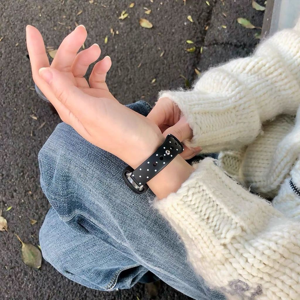 Ốp Lưng Mềm + Dây Đeo Cho Xiaomi Mi Band 10 9 8 NFC Phụ Kiện Thể Thao Chấm Bi Vòng Tay Silicon Dây Đeo Tay