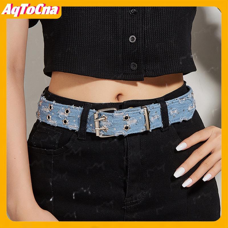 AqToCna Thắt lưng nam nữ PUNK ngôi sao kim sa lấp lánh, dây đeo eo thời trang cho quần jean và váy
