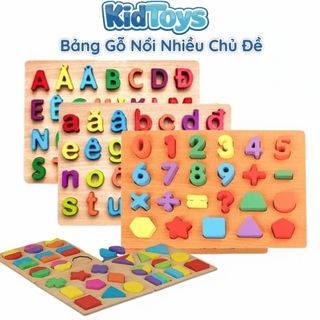 Bảng chữ cái và số gỗ nổi KidToys – đồ chơi trí tuệ học tiếng việt cho bé