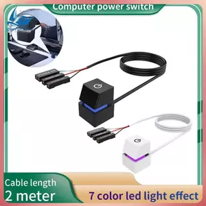 Công tắc máy tính để bàn Đèn LED đầy màu sắc Bảng mạch chủ PC Cáp mở rộng nút bật / tắt nguồn bên ngoài cho B