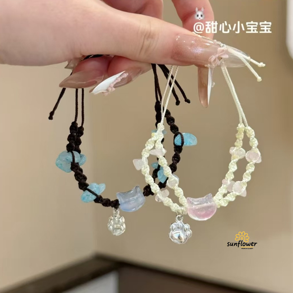 Vòng tay Kitty Vòng tay bạn gái Niche dệt tay