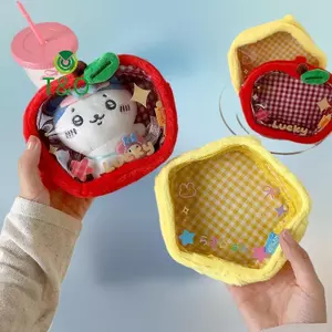 1 Túi sắp xếp lưu trữ Mini Star Plush Itabag Túi đựng tiền xu dễ thương Ví móc khóa Đồ chơi trong suốt [mới]