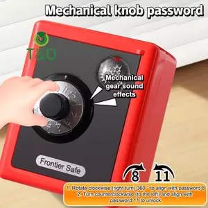 Xoay mật khẩu Piggy Bank Mini Coin Piggy Bank Hộp đựng tiền tổ hợp Lo Coin Tiết kiệm tiền giấy Hộp an toàn tiền mặt Đồ chơi trẻ em [mới]
