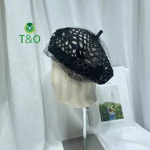 Mũ nồi ren nữ sang trọng mới Denim Lady Flat Cap Lưới Mũ dạo phố thời trang Mũ thường ngày dành cho nữ [mới]