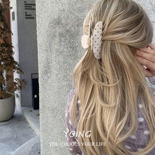 Kẹp Tóc Cá Mập với Ngọc Trai và Kim Cương Giả Chấm Bi - Thiết kế Sang Trọng