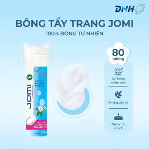 Combo 3 Bông tẩy trang Jomi Nhật Bản 100% cotton, tiết kiệm dung dịch (80 miếng/gói)