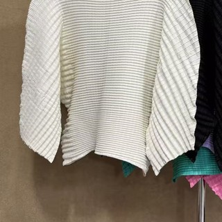 Miyake Áo Thun Dài Tay Nữ Thiết Kế Xếp Ly, Phong Cách Thời Trang Xuân Hè Plus Size