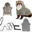 Top Ferrets Áo len Áo sơ mi và dây xích Bộ dây nịt cho mặc đi bộ thời tiết lạnh