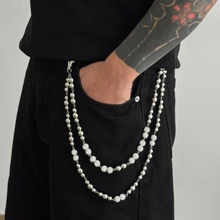 Dây Xích Quần MKYCO, Móc Khóa Đính Hạt Kim Cương Giả Two-Tone, Phong Cách Hip Hop, Quà Tặng Nam