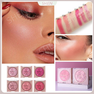 Minced Potato Rouge Blush Ba Chiều Ngọc Trai Nướng Bột Nhấp Nháy Mặt Làm Sáng Hoa Dập Nổi Blush Trang Điểm