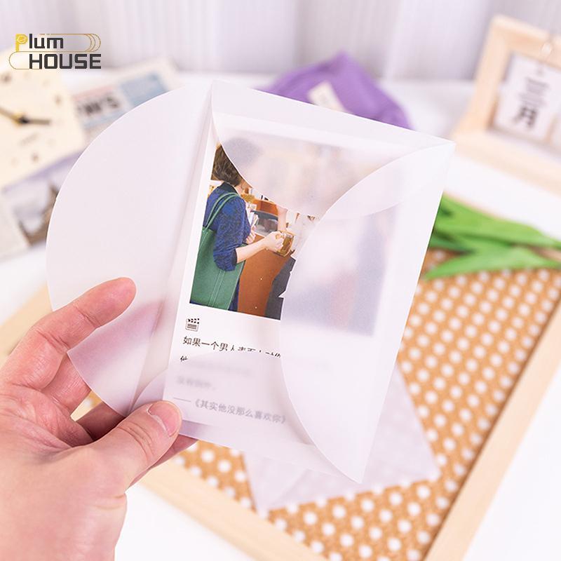 PlumHOUSE 10 Cái / lốc Trống Phong Bì Trong Suốt Cho Lời Mời Bưu Thiếp Châu Âu Hộp Quà Tặng Thẻ Tin Nhắn Phong Bì Đám Cưới Kinh Doanh Chữ VN