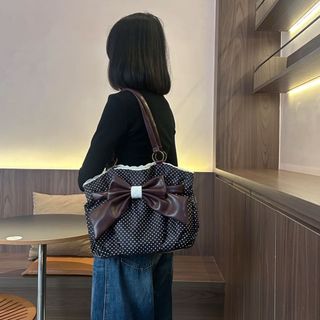 Túi đeo vai nữ RATTANCO, Túi xách nơ nữ chấm thẩm mỹ Y2k, Hợp thời trang phù hợp với mọi phong cách cổ điển sang trọng Túi đeo nách dạo phố